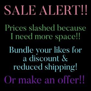 Just did some BIG price drops as I need to make some space!